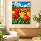 Home decor scene for Rows of Tulip Splendor Diamond Painting Kit