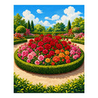 Original artwork for Circle of Blooming Roses Diamond Painting Kit on a white background