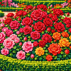 Diamond drill detail for Circle of Blooming Roses Diamond Painting Kit