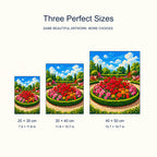 Size guide for Circle of Blooming Roses Diamond Painting Kit