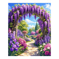 Original artwork for Wisteria Archway Garden Diamond Painting Kit on a white background