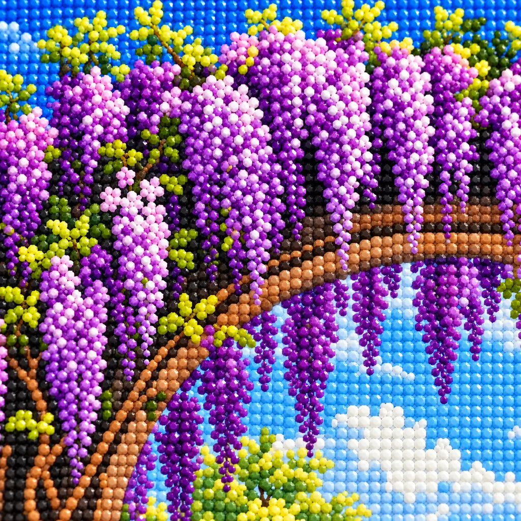Diamond drill detail for Wisteria Archway Garden Diamond Painting Kit