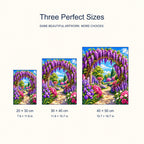 Size guide for Wisteria Archway Garden Diamond Painting Kit