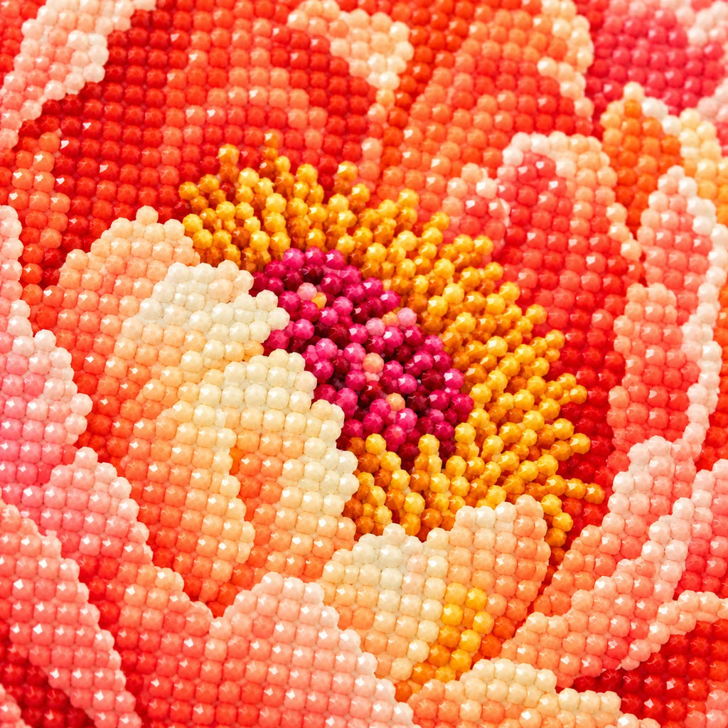 Diamond drill detail for Coral Peony Unfolding Diamond Painting Kit