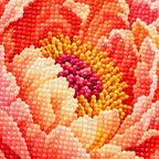Diamond drill detail for Coral Peony Unfolding Diamond Painting Kit