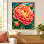 Home decor scene for Coral Peony Unfolding Diamond Painting Kit