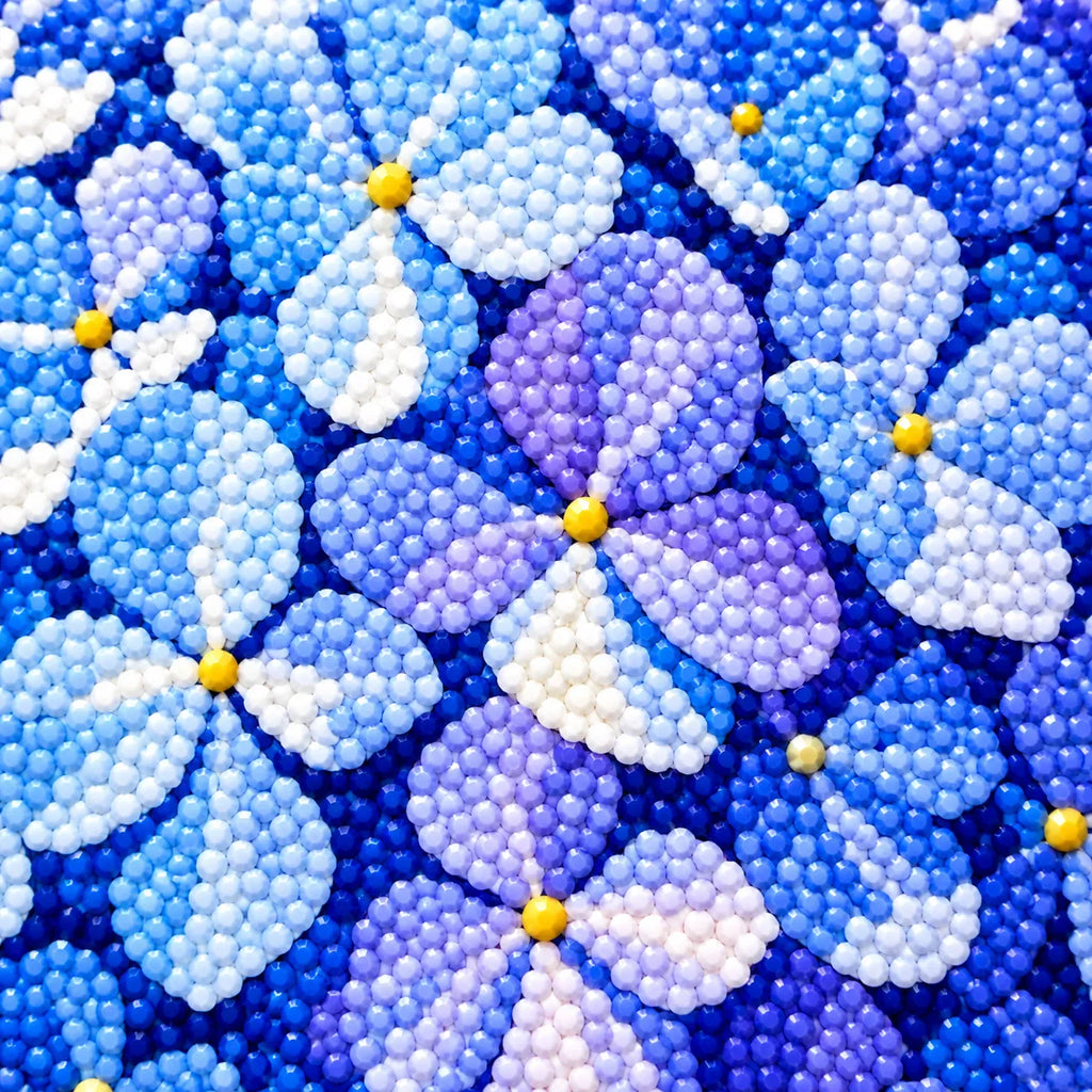 Diamond drill detail for Azure Hydrangea Bloom Diamond Painting Kit