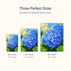 Size guide for Azure Hydrangea Bloom Diamond Painting Kit