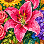 Diamond drill detail for Summer Garden Bouquet Diamond Painting Kit