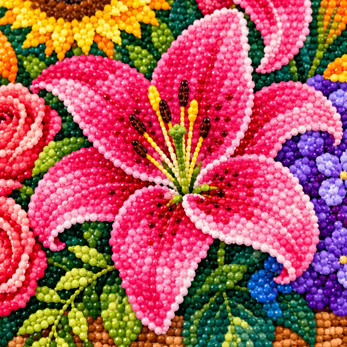 Diamond drill detail for Summer Garden Bouquet Diamond Painting Kit