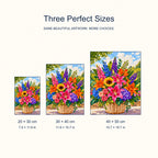 Size guide for Summer Garden Bouquet Diamond Painting Kit