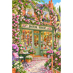 Green Door Rose Bookshop original artwork on white background