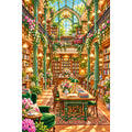 Sunlit Botanical Library original artwork on white background