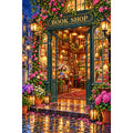 Midnight Rain Flower Bookshop original artwork on white background