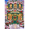 Snowy Christmas Bookshop original artwork on white background