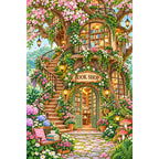 Enchanted Treehouse Bookshop original artwork on white background