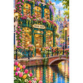 Canal Bicycle Flower Bookshop original artwork on white background