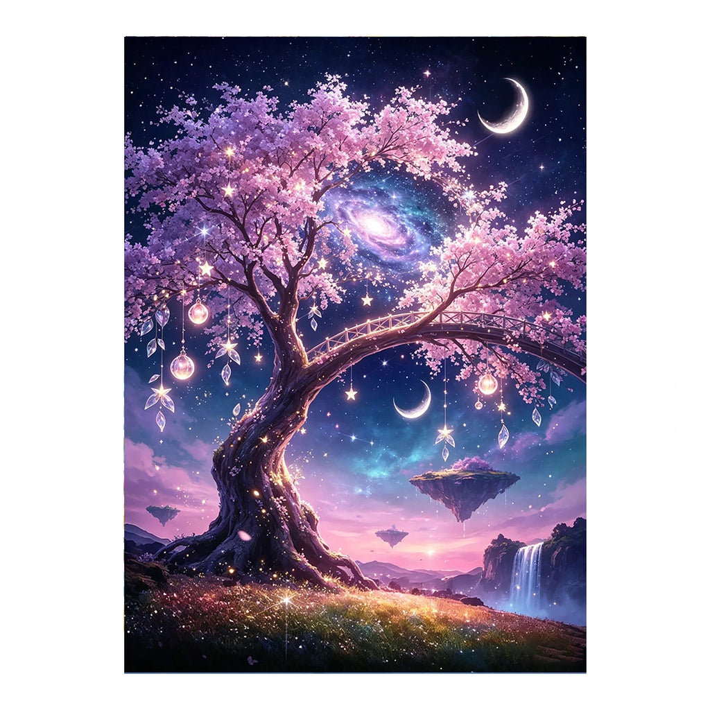 Cosmic Blossom Tree original artwork on white background