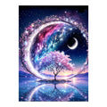 Crescent Galaxy Tree original artwork on white background