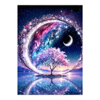 Crescent Galaxy Tree original artwork on white background