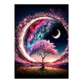 Sunset Crescent Tree original artwork on white background