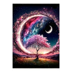 Sunset Crescent Tree original artwork on white background