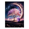 Moonlit Galaxy Tree original artwork on white background