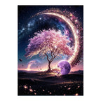 Moonlit Galaxy Tree original artwork on white background