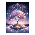 Celestial Mandala Tree original artwork on white background