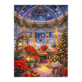 Christmas Poinsettia Conservatory original artwork on white background