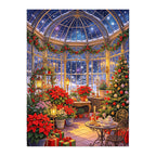 Christmas Poinsettia Conservatory original artwork on white background