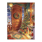 Festive Christmas Doorway original artwork on white background