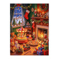 Nutcracker Christmas Fireplace original artwork on white background