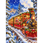 Snowy Christmas Express Train finished diamond painting