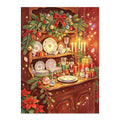 Festive Christmas China Cabinet original artwork
