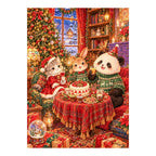 Christmas Animal Tea Party original artwork