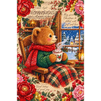 Cozy Christmas Bear by Window finished diamond painting