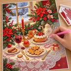 Christmas Gingerbread Tea Table diamond painting process