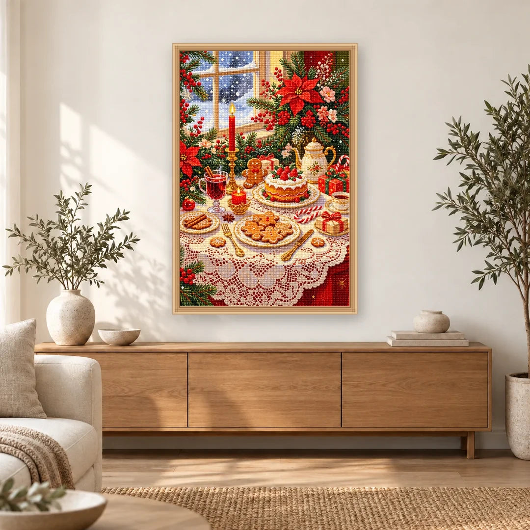 Christmas Gingerbread Tea Table home decor scene