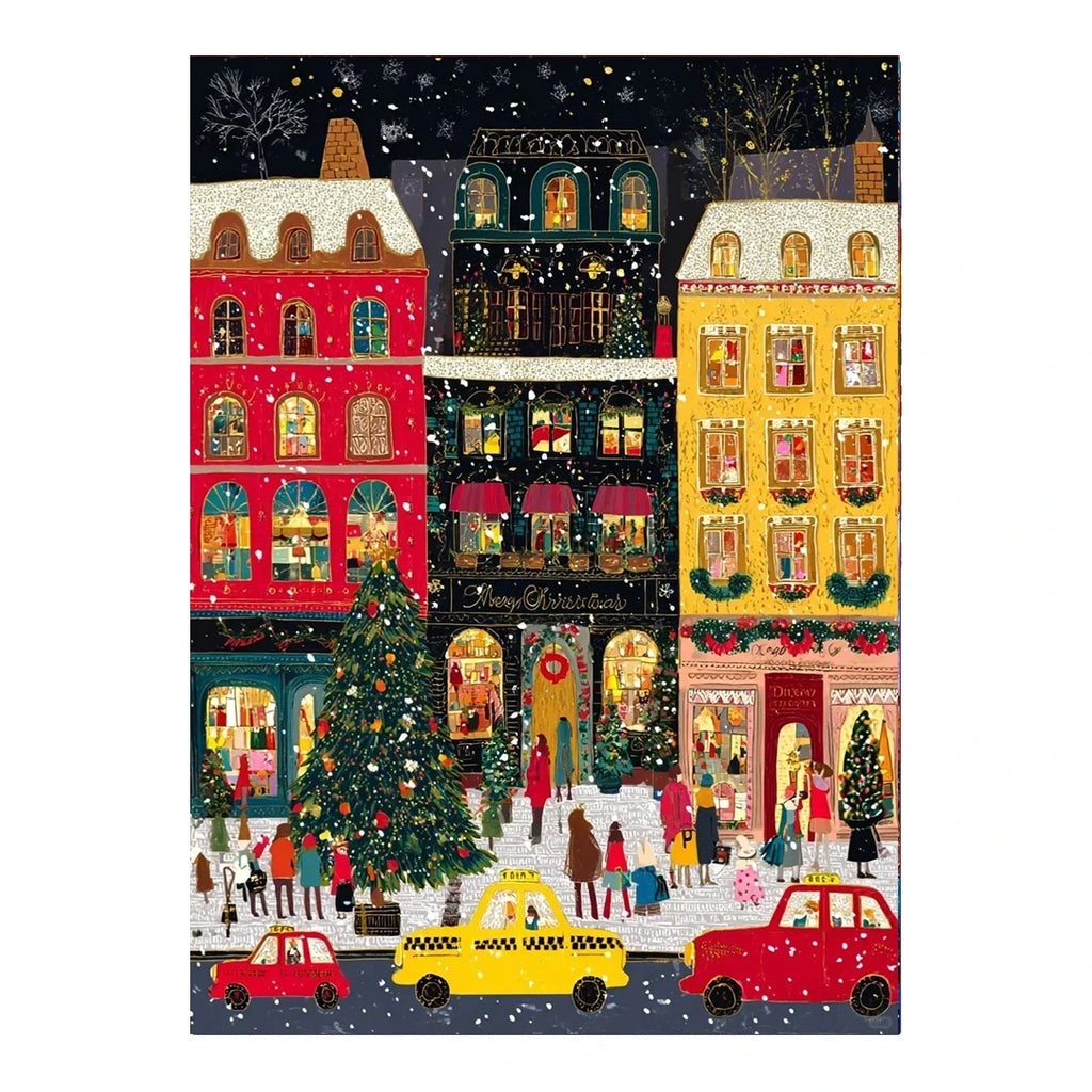 Christmas City Street Shops original artwork