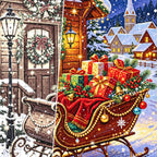 Christmas Gift Sleigh by Cabin diamond drill detail