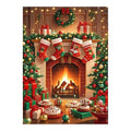 Christmas Fireplace Stockings and Desserts original artwork