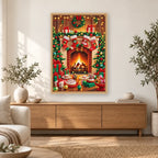 Christmas Fireplace Stockings and Desserts home decor scene