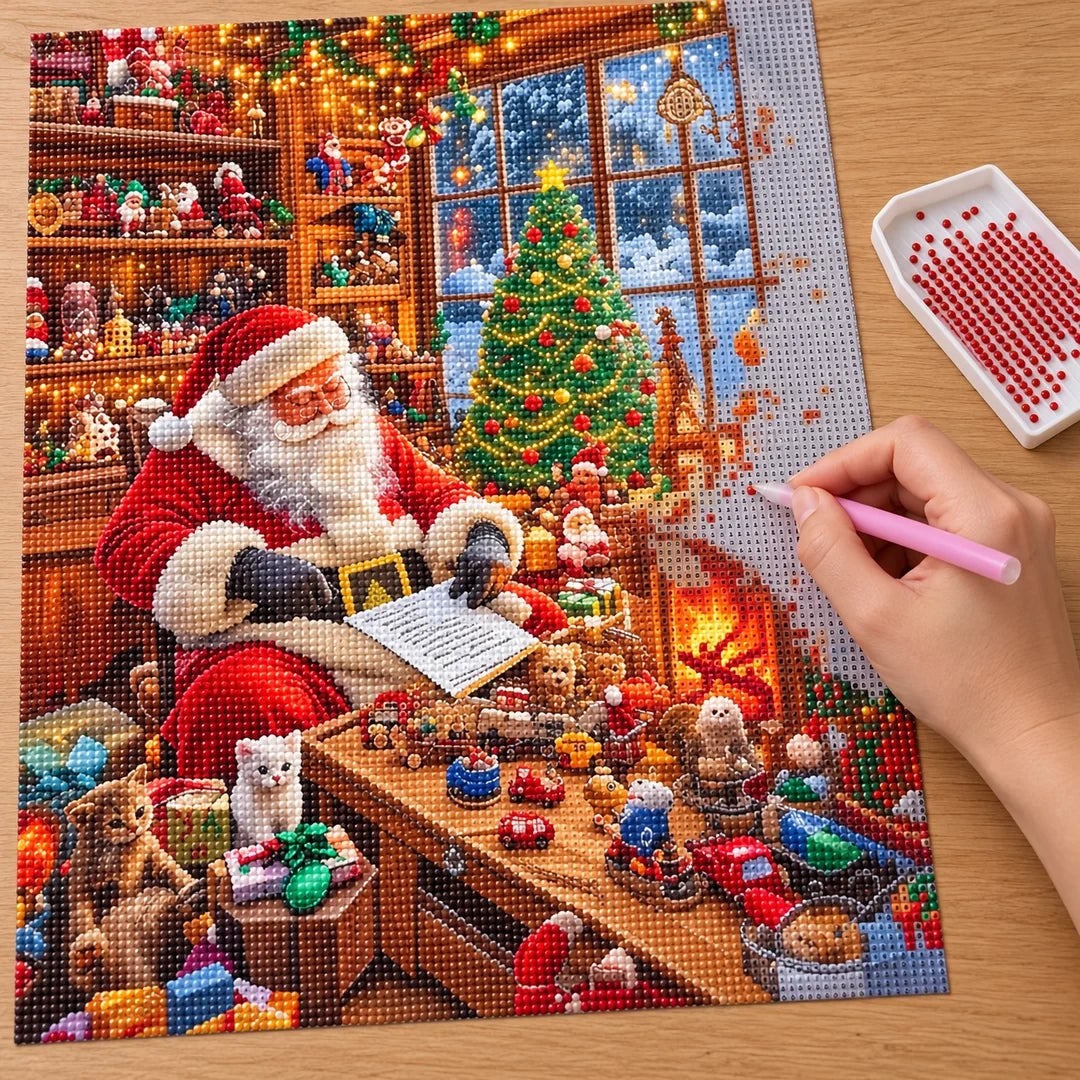 Santa Toymaker Workshop diamond painting process