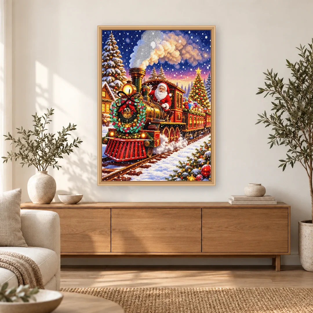 Santa Christmas Express Train home decor scene