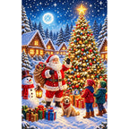 Santa with Children by Christmas Tree finished diamond painting