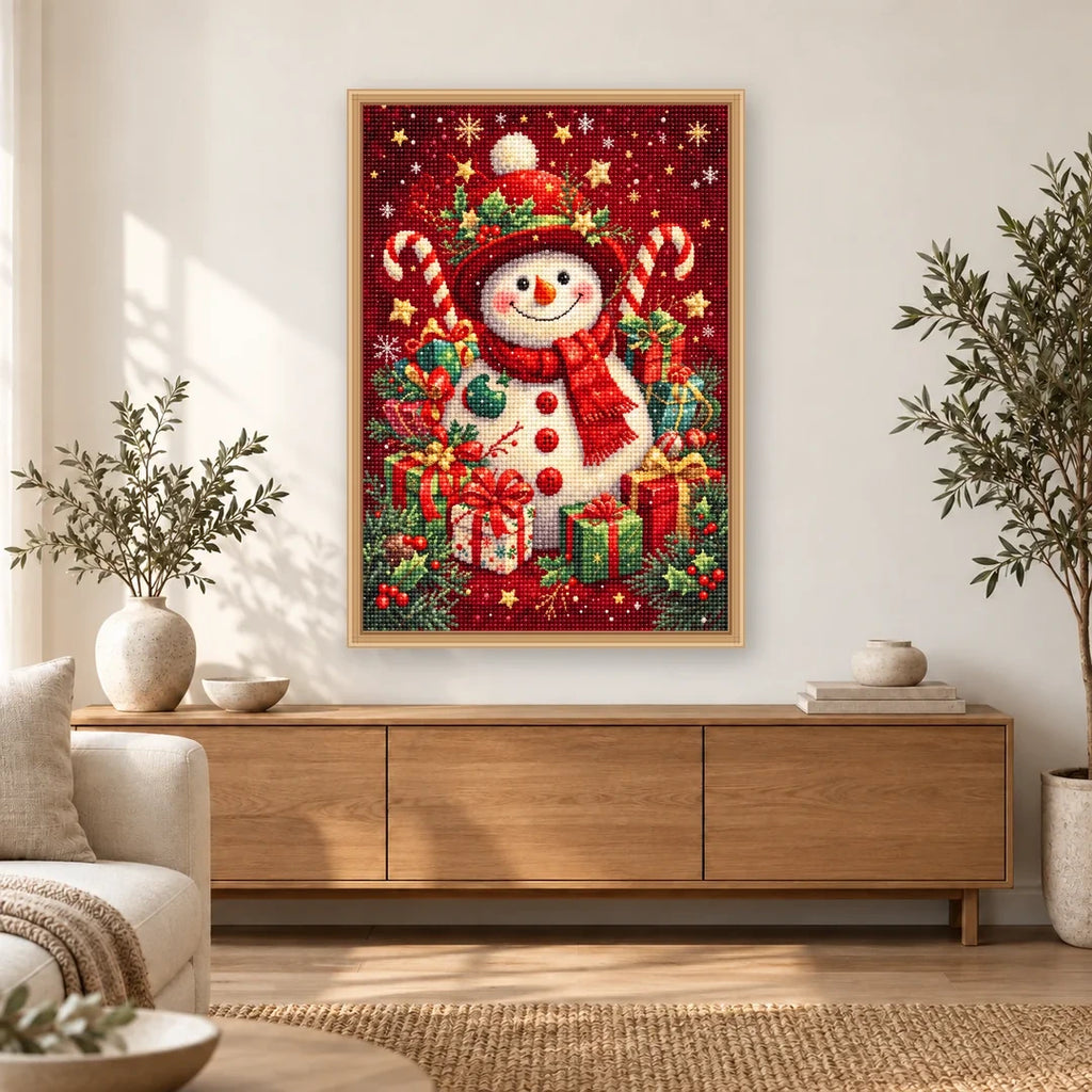 Snowman with Candy Canes and Gifts home decor scene