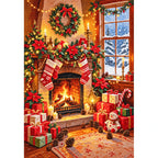 Cozy Christmas Fireplace with Gifts finished diamond painting