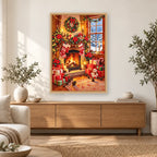 Cozy Christmas Fireplace with Gifts home decor scene