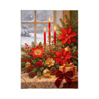 Christmas Poinsettia Candle Centerpiece original artwork